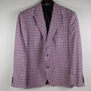 Men's Pink Checkered Blazer